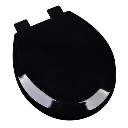 Plumbing Technologies Plumbing Technologies 1F1R5-90 Premium Molded Round Wood Toilet Seat; Black 1F1R5-90